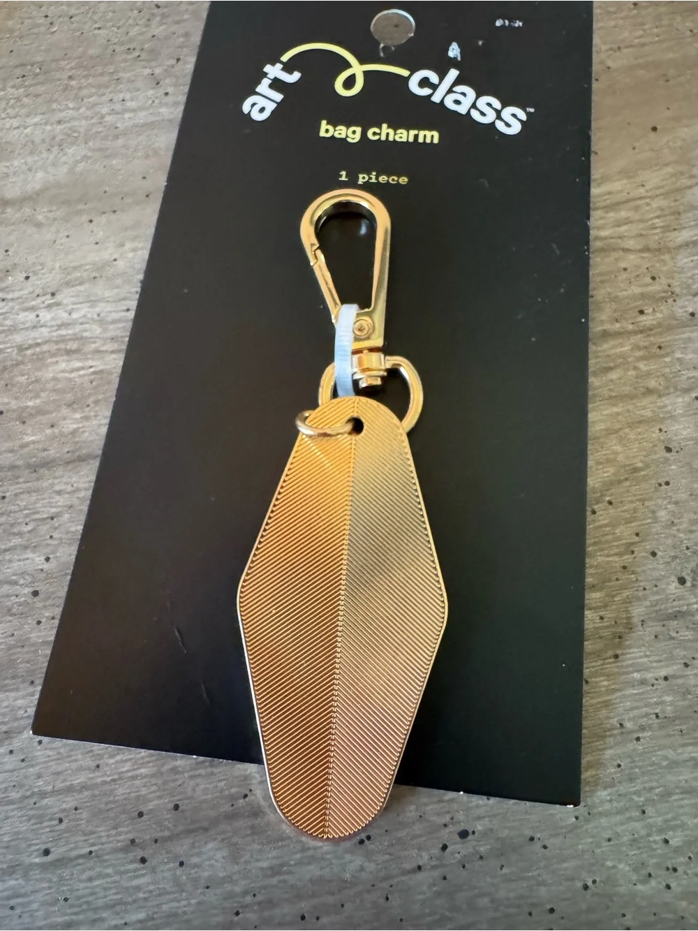 Beach Vibes Only Art Class Gold Textured Keychain or Bag Charm